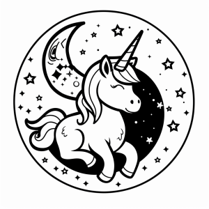 Mystical unicorn in the night - Mystical unicorn under the stars - creative painting fun