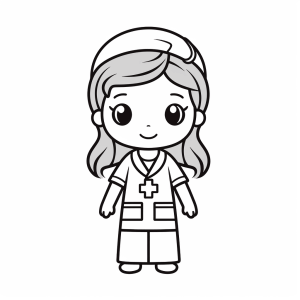 Nurse - Nurse coloring page for children