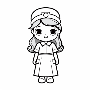 Nurse - Heroine in white: Nurse coloring picture