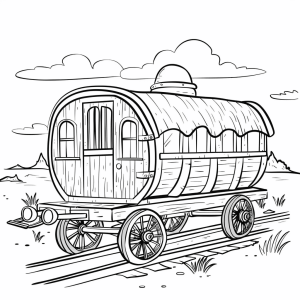 Old western train - Wild West locomotive coloring picture