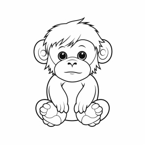 Orangutan - Orangutan coloring picture for children