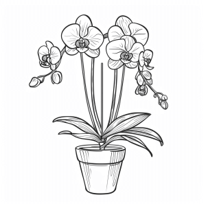 Orchids in the greenhouse - Orchid greenhouse drawing