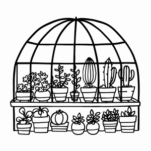 Organic vegetable garden - Organic garden coloring page for kids