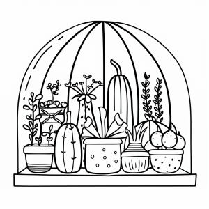 Organic vegetable garden - Organic vegetable garden coloring page