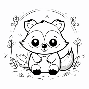 Painter - Adorable raccoon coloring page