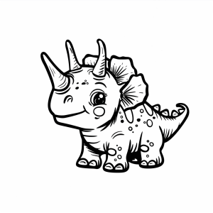 Paleontology and research - Coloring page Dinosaur Triceratops