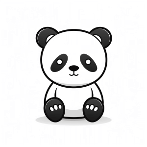 Panda - Cute panda coloring picture