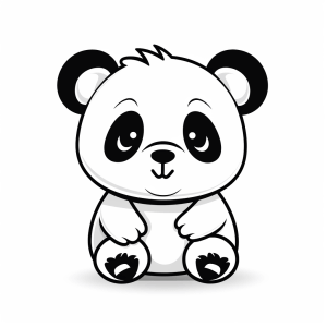 Panda - Cute panda: coloring page for children