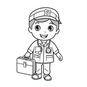 Paramedic - Paramedic coloring picture for children