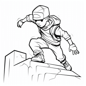 Parkour - Parkour action coloring picture for kids