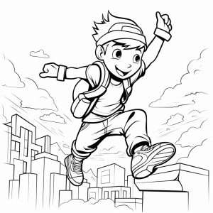 Parkour - Parkour coloring picture for kids