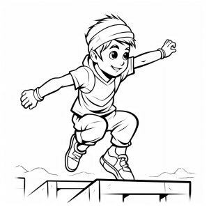 Parkour - Parkour action coloring picture