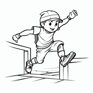 Parkour - Parkour adventure jump coloring page