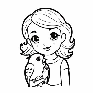 Parrot - Parrot friend coloring page for kids