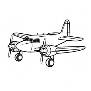 Passenger airplane - Airplane coloring picture: Creative coloring fun above the clouds