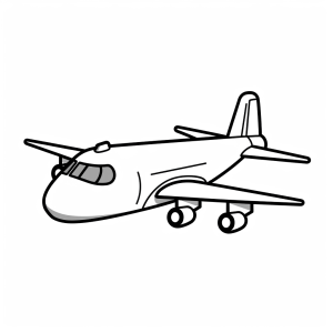 Passenger airplane - Passenger plane coloring page - Adventures above the clouds