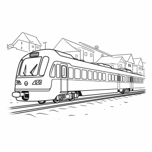 Passenger train - Passenger train coloring page for kids