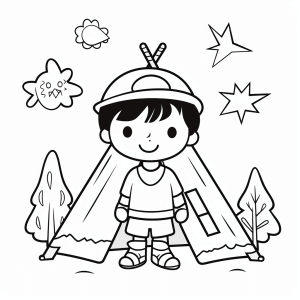 Passer-by - Coloring page kids adventure