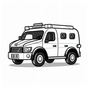 Patrol car - Police car coloring picture for young detectives