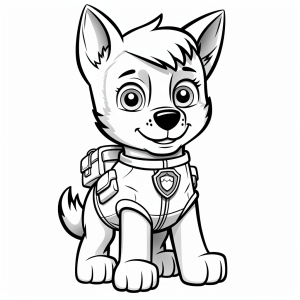 Paw Patrol - Coloring page Friendly puppy as hero