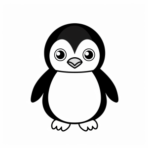 Penguin - Happy penguin coloring picture