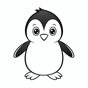 Penguin - Cheerful penguin to color in