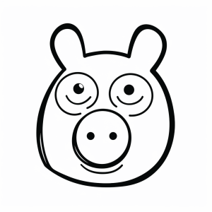 Peppa Pig - Lively Peppa face template for children