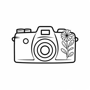 Photographer - Photo camera drawing with flowers