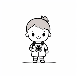 Photographer - Little photographer coloring page