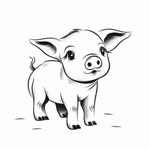 Pig - Cheerful little pig to color in