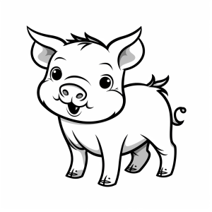 Pig - Happy pig coloring page