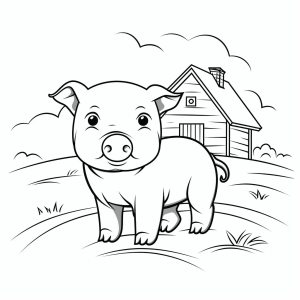 Pigs on a farm - Farm experience: Coloring page piggy