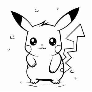 Pikachu - Coloring page: Cute electric creature