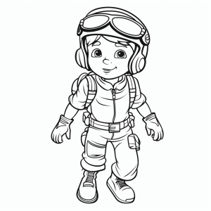 Pilot - Pilot adventure coloring page for kids