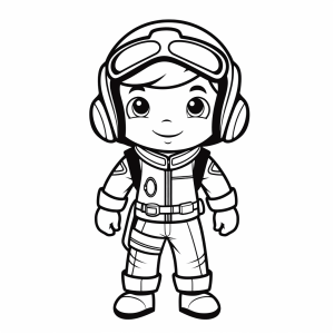 Pilot - Pilot adventure coloring picture for children