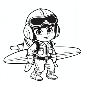 Pilot - Pilot adventure coloring picture