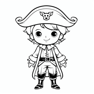 Pirate captain - Pirate captain coloring page for kids