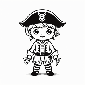 Pirate captain - Brave pirate captain coloring page