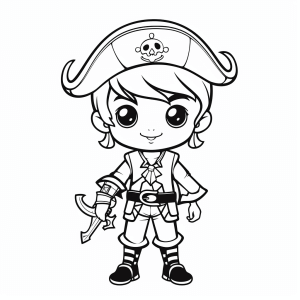 Pirate captain - Pirate captain coloring picture