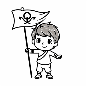 Pirate flag - Pirate flag coloring picture for kids