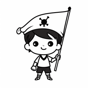 Pirate flag - Pirate flag coloring picture for kids