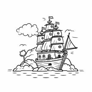 Pirate Island - Discover the pirate island - a coloring adventure for children