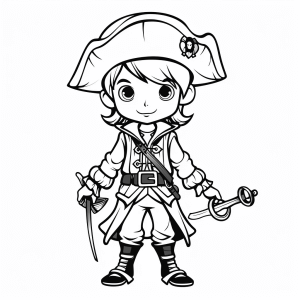 Pirate - Pirate adventure coloring picture