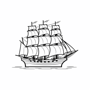 Pirate ship - Pirate ship adventure coloring page