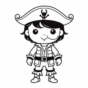 Pirate treasure - Pirate adventure coloring page: Fun for little explorers!