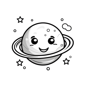 Planet - Space fun with the planet coloring page