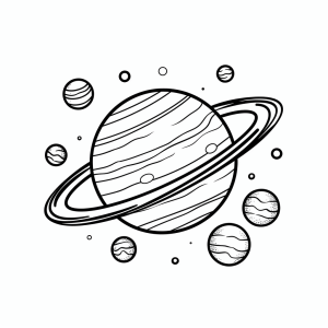 Planet - Planetary exploration coloring page for kids