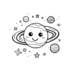 Planet - Planets adventure coloring picture