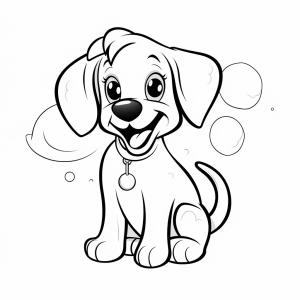 Pluto - Free coloring picture: Happy puppy dog