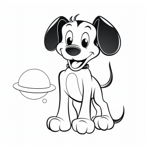 Pluto - Adorable coloring page: Dog with planet